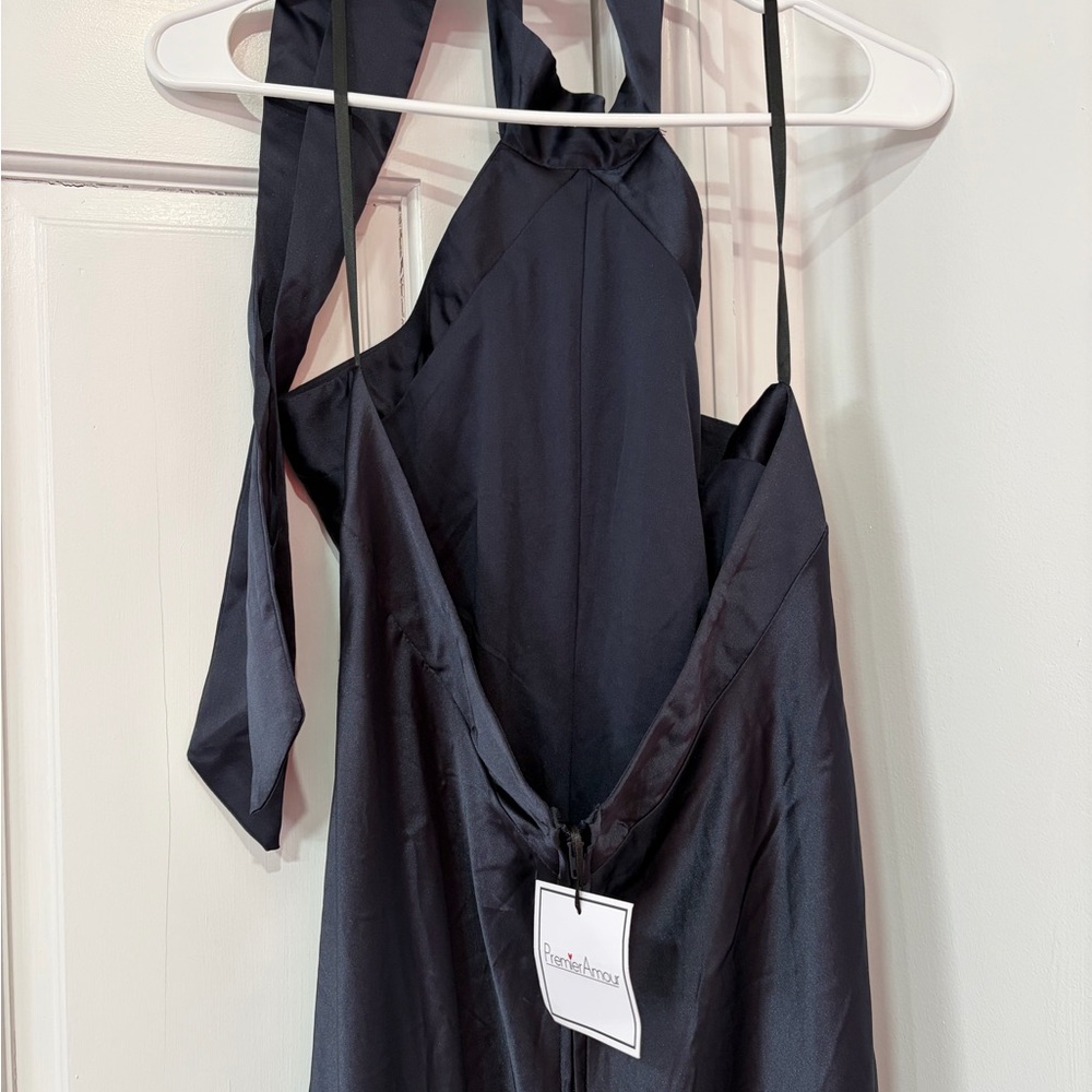 Premier Black High-Low Ruffle Evening Dress - Picture 5 of 7